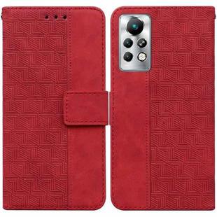 For Infinix Note 11 Pro / Note 11s Geometric Embossed Leather Phone Case(Red)