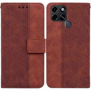 For Infinix Smart 6 Geometric Embossed Leather Phone Case(Brown)