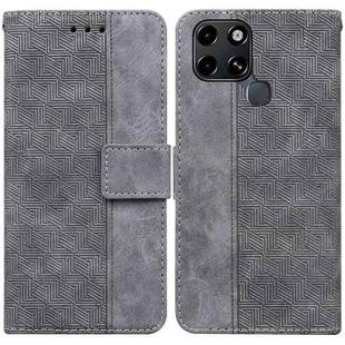 For Infinix Smart 6 Geometric Embossed Leather Phone Case(Grey)