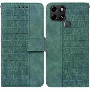 For Infinix Smart 6 Geometric Embossed Leather Phone Case(Green)