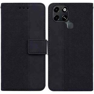 For Infinix Smart 6 Geometric Embossed Leather Phone Case(Black)