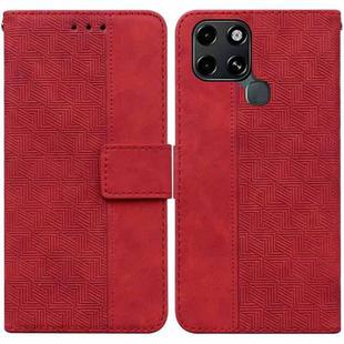 For Infinix Smart 6 Geometric Embossed Leather Phone Case(Red)