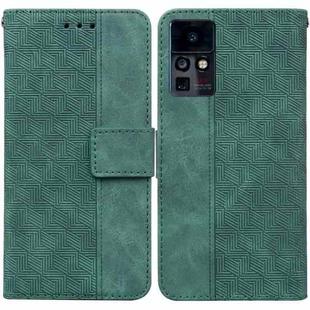 For Infinix Zero X / X Pro Geometric Embossed Leather Phone Case(Green)