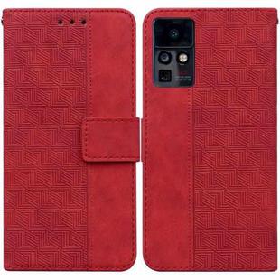 For Infinix Zero X / X Pro Geometric Embossed Leather Phone Case(Red)
