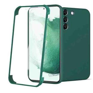 For Samsung Galaxy S22 5G Imitation Liquid Silicone 360 Full Body Phone Case(Deep Green)