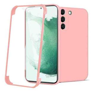 For Samsung Galaxy S22+ 5G Imitation Liquid Silicone 360 Full Body Phone Case(Pink)