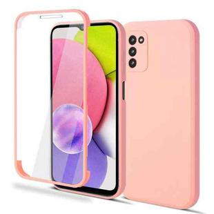 For Samsung Galaxy A03s 166.5mm Imitation Liquid Silicone 360 Full Body Phone Case(Pink)