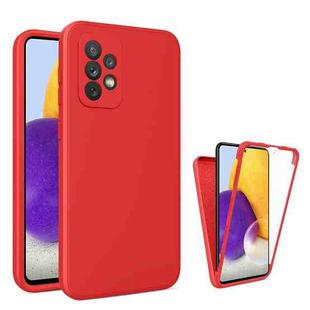 For Samsung Galaxy A72 5G / 4G Imitation Liquid Silicone 360 Full Body Phone Case(Red)