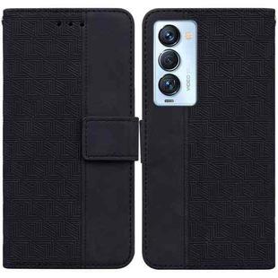 For Tecno Camon 18 Premier Geometric Embossed Leather Phone Case(Black)