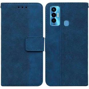 For Tecno Camon 18i Geometric Embossed Leather Phone Case(Blue)