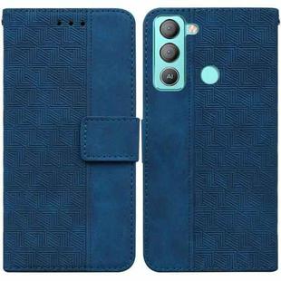 For Tecno Pop 5 LTE BD4 Geometric Embossed Leather Phone Case(Blue)