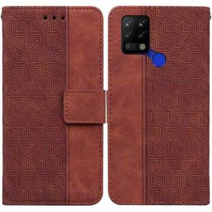 For Tecno Pova LD7 Geometric Embossed Leather Phone Case(Brown)