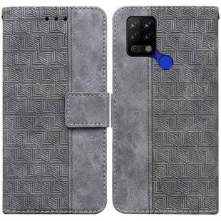 For Tecno Pova LD7 Geometric Embossed Leather Phone Case(Grey)