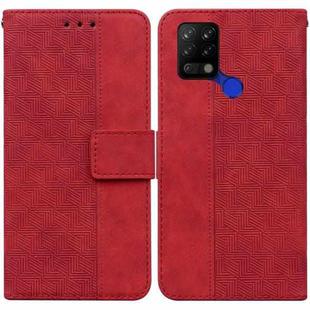 For Tecno Pova LD7 Geometric Embossed Leather Phone Case(Red)