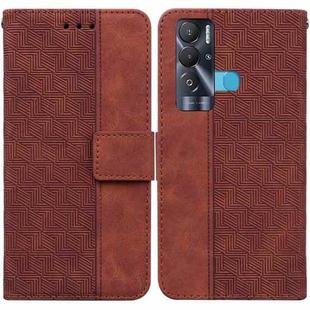 For Tecno Pova Neo LE6 Geometric Embossed Leather Phone Case(Brown)