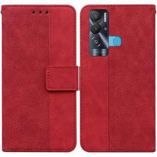 For Tecno Pova Neo LE6 Geometric Embossed Leather Phone Case(Red)