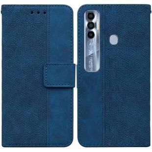 For Tecno Spark 7 Pro Geometric Embossed Leather Phone Case(Blue)