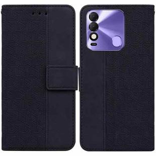 For Tecno Spark 8 / 8T Geometric Embossed Leather Phone Case(Black)