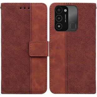 For Tecno Spark Go 2022 / Spark 8C Geometric Embossed Leather Phone Case(Brown)