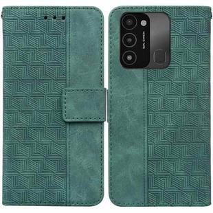 For Tecno Spark Go 2022 / Spark 8C Geometric Embossed Leather Phone Case(Green)