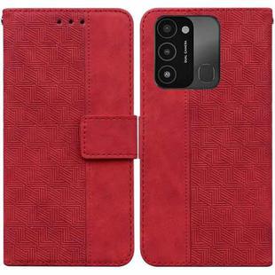 For Tecno Spark Go 2022 / Spark 8C Geometric Embossed Leather Phone Case(Red)