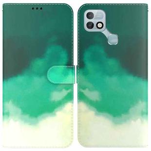 For Infinix Hot 10i / Smart 5 Pro X659B / PR652B / S658E Watercolor Pattern Horizontal Flip Leather Phone Case(Cyan Green)