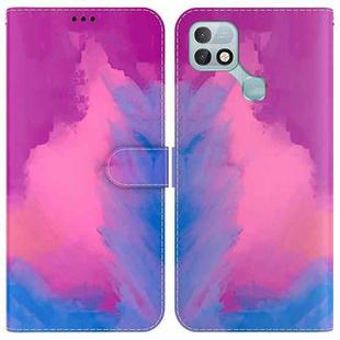 For Infinix Hot 10i / Smart 5 Pro X659B / PR652B / S658E Watercolor Pattern Horizontal Flip Leather Phone Case(Purple Red)