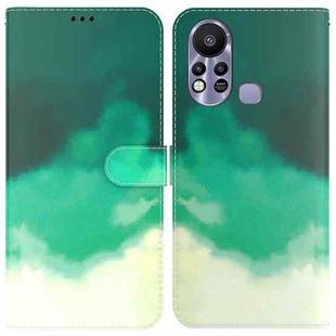 For Infinix Hot 11s X6812 Watercolor Pattern Horizontal Flip Leather Phone Case(Cyan Green)