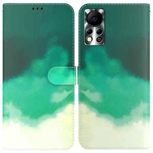 For Infinix Hot 11S NFC X6812B Watercolor Pattern Horizontal Flip Leather Phone Case(Cyan Green)