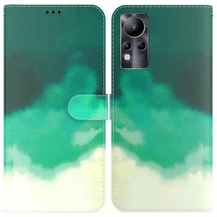 For Infinix Note 11 Watercolor Pattern Horizontal Flip Leather Phone Case(Cyan Green)