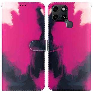 For Infinix Smart 6 Watercolor Pattern Horizontal Flip Leather Phone Case(Berry Color)