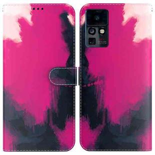For Infinix Zero X / X Pro Watercolor Pattern Horizontal Flip Leather Phone Case(Berry Color)