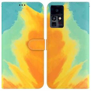For Infinix Zero X / X Pro Watercolor Pattern Horizontal Flip Leather Phone Case(Autumn Leaf Color)