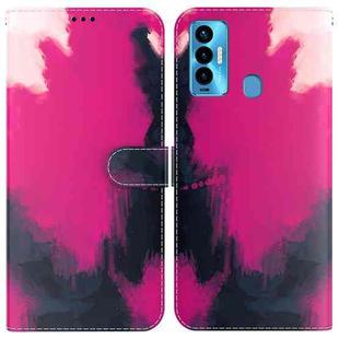 For Tecno Camon 18i Watercolor Pattern Horizontal Flip Leather Phone Case(Berry Color)