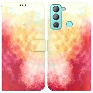 For Tecno Pop 5 LTE BD4 Watercolor Pattern Horizontal Flip Leather Phone Case(Spring Cherry)