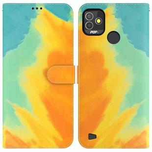 For Tecno Pop 5P Watercolor Pattern Horizontal Flip Leather Phone Case(Autumn Leaf Color)