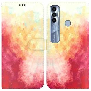 For Tecno Spark 7 Pro Watercolor Pattern Horizontal Flip Leather Phone Case(Spring Cherry)