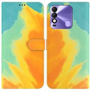 For Tecno Spark 8 / 8T Watercolor Pattern Horizontal Flip Leather Phone Case(Autumn Leaf Color)