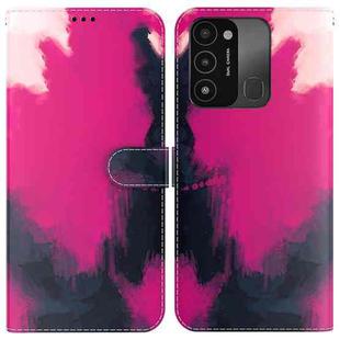 For Tecno Spark Go 2022 / Spark 8C Watercolor Pattern Horizontal Flip Leather Phone Case(Berry Color)