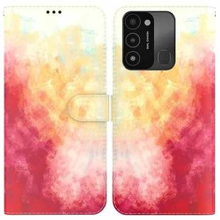 For Tecno Spark Go 2022 / Spark 8C Watercolor Pattern Horizontal Flip Leather Phone Case(Spring Cherry)