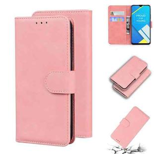 For OPPO A1K/Realme C2 Skin Feel Pure Color Flip Leather Phone Case(Pink)