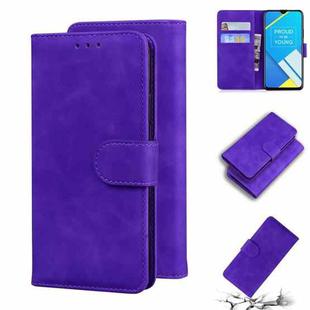 For OPPO A1K/Realme C2 Skin Feel Pure Color Flip Leather Phone Case(Purple)