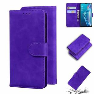 For OPPO A5S/AX5S/A12/A11K Skin Feel Pure Color Flip Leather Phone Case(Purple)