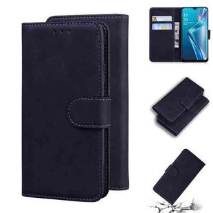 For OPPO A5S/AX5S/A12/A11K Skin Feel Pure Color Flip Leather Phone Case(Black)