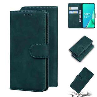 For OPPO A9 2020/A5 2020/A11X Skin Feel Pure Color Flip Leather Phone Case(Green)