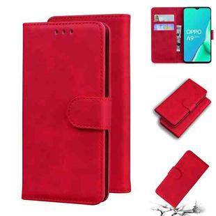 For OPPO A9 2020/A5 2020/A11X Skin Feel Pure Color Flip Leather Phone Case(Red)