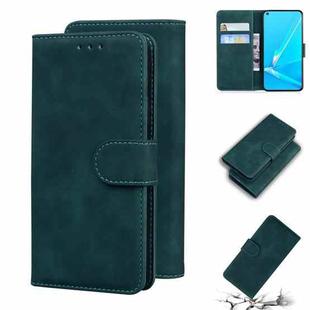 For OPPO A52/A92/A72 Skin Feel Pure Color Flip Leather Phone Case(Green)