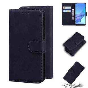 For OPPO A53/A33 Skin Feel Pure Color Flip Leather Phone Case(Black)
