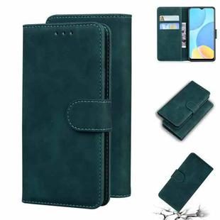 For OPPO A15/A15S Skin Feel Pure Color Flip Leather Phone Case(Green)