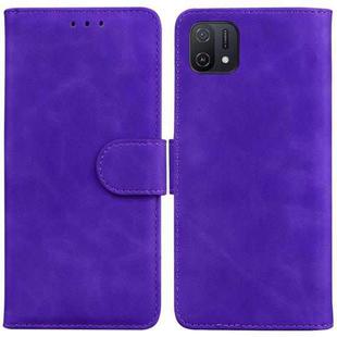 For OPPO A16K Skin Feel Pure Color Flip Leather Phone Case(Purple)